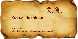 Kurtz Makabeus névjegykártya